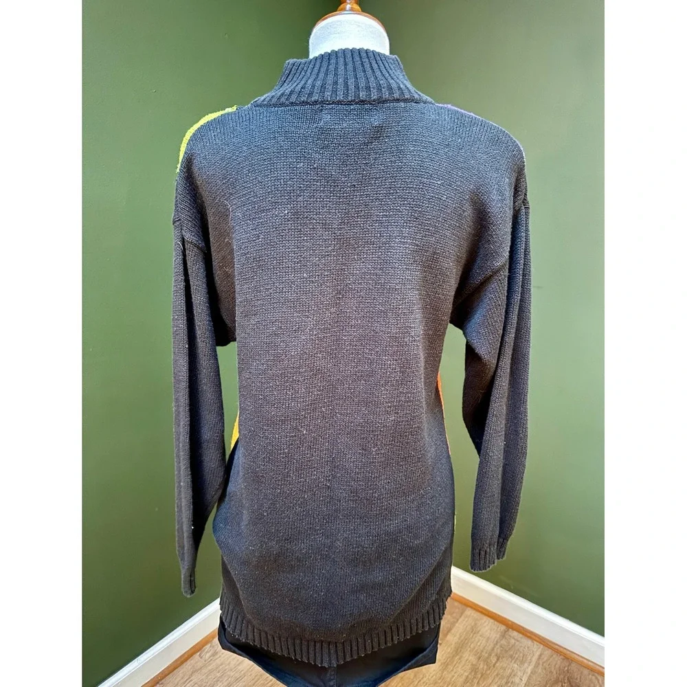 Vintage Santoria 1992 Funky Puzzle‎ Piece Sequin Turtleneck Sweater Dress M